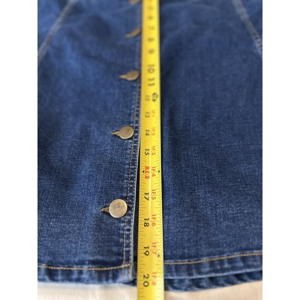 Women’s Plus Draper James Button Front Denim Pleated Mini Skirt Size 16 - Picture 5 of 9